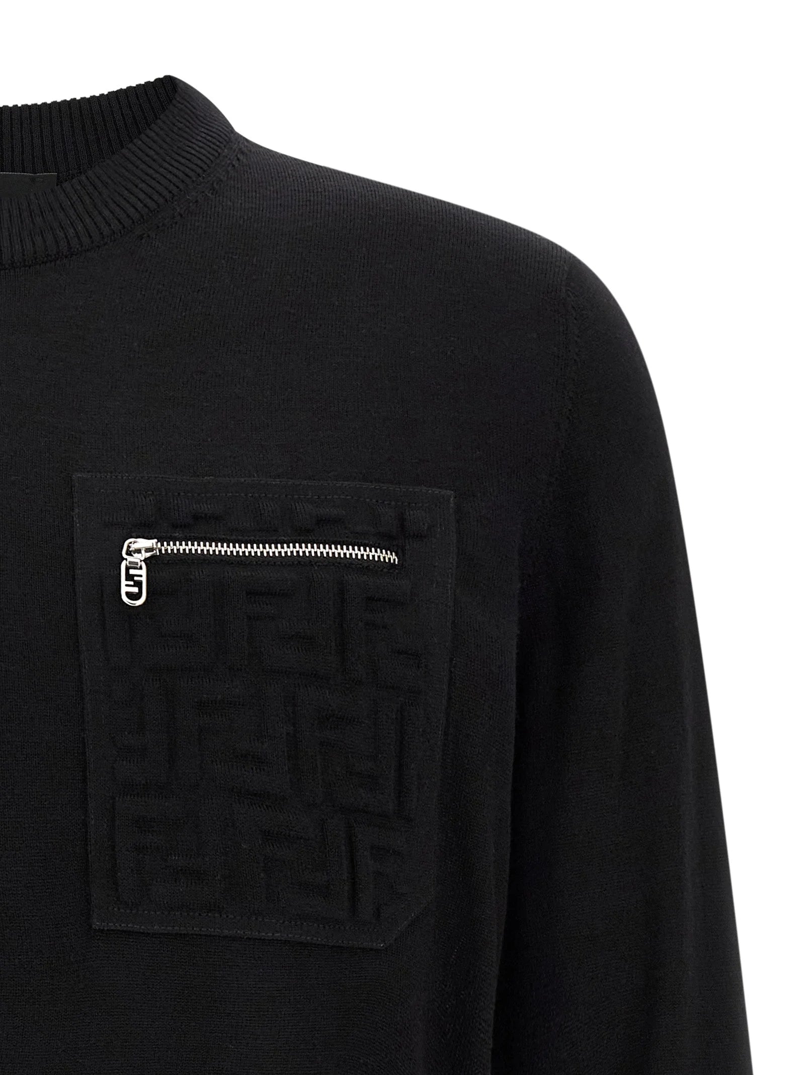 Fendi Black Virgin Wool Cardigan