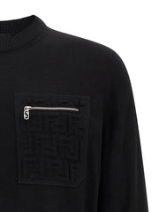 Fendi Black Virgin Wool Cardigan