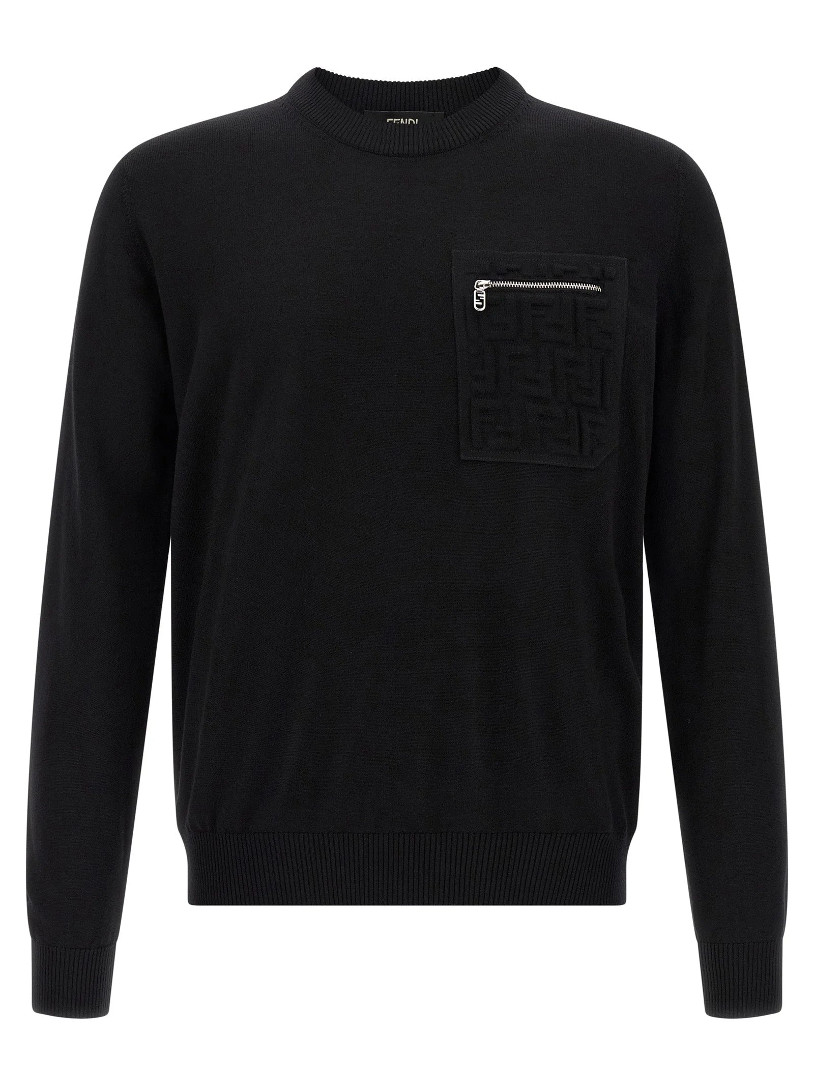 Fendi Black Virgin Wool Cardigan