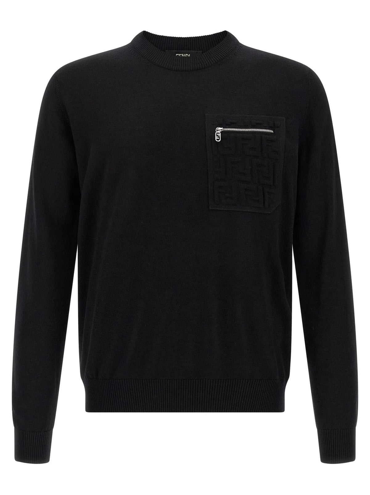 Fendi Black Virgin Wool Cardigan