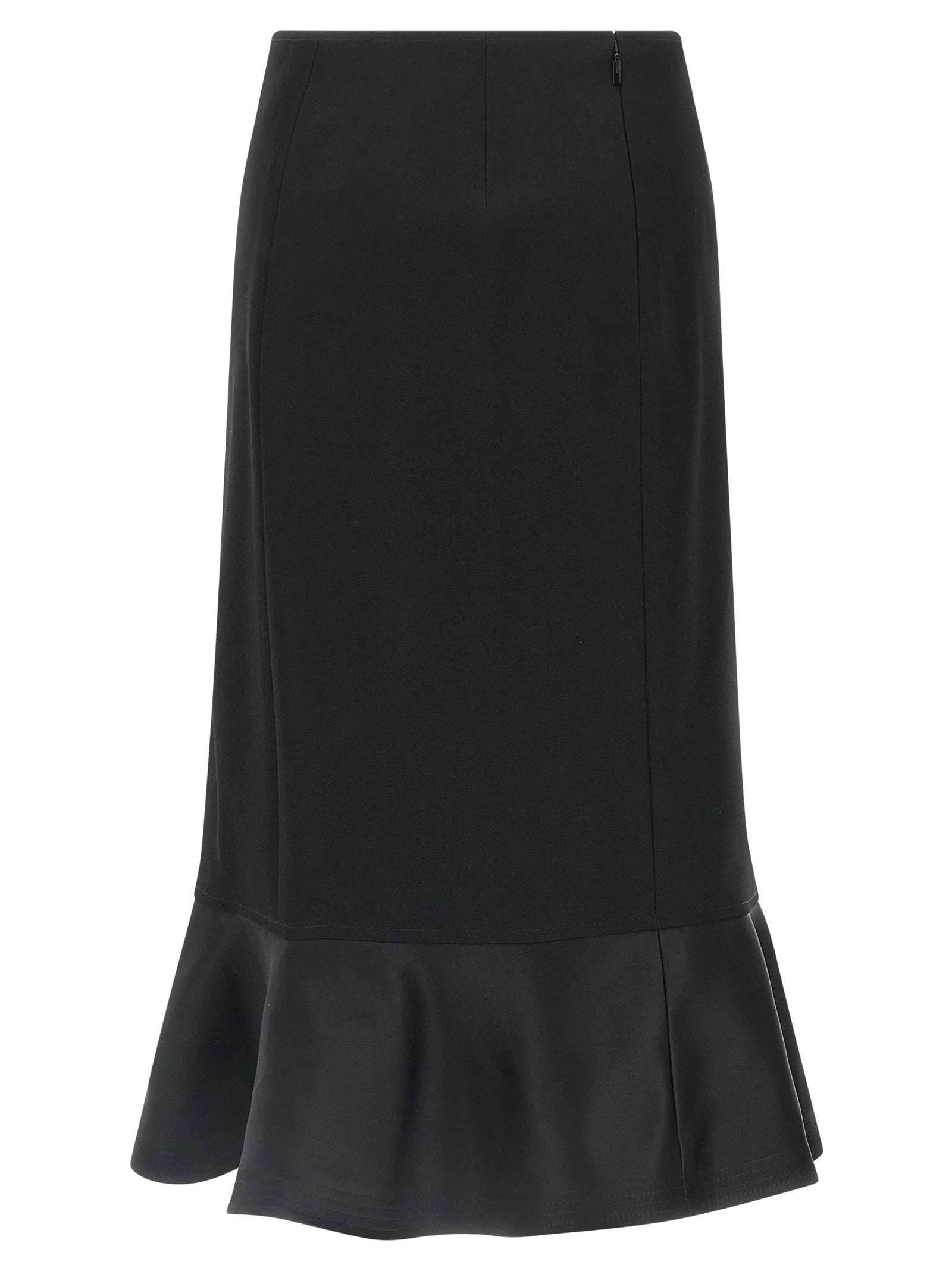 Fendi Black Virgin Wool Midi Skirt
