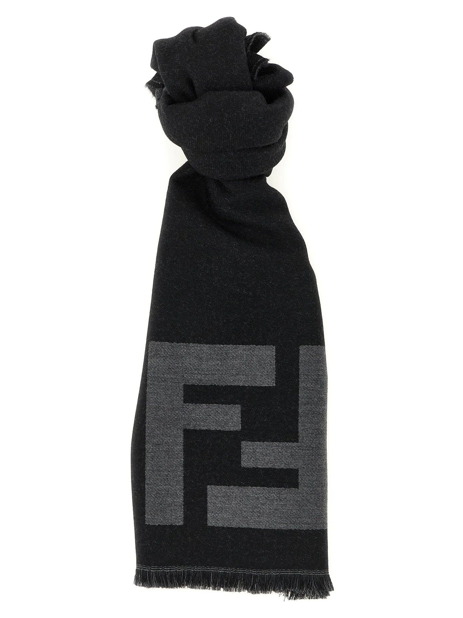 Fendi Black Virgin Wool Scarf