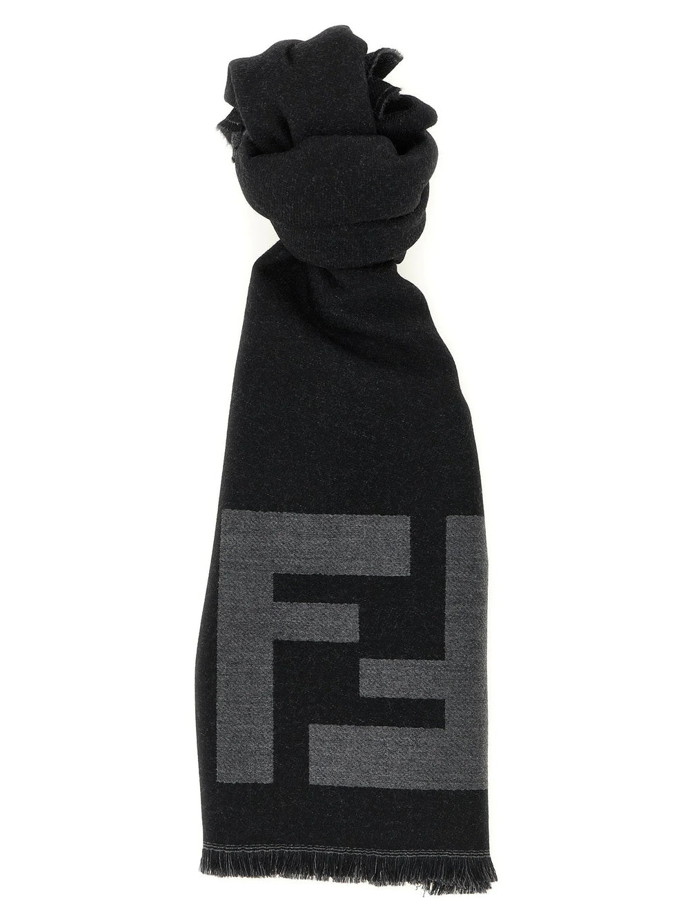 Fendi Black Virgin Wool Scarf