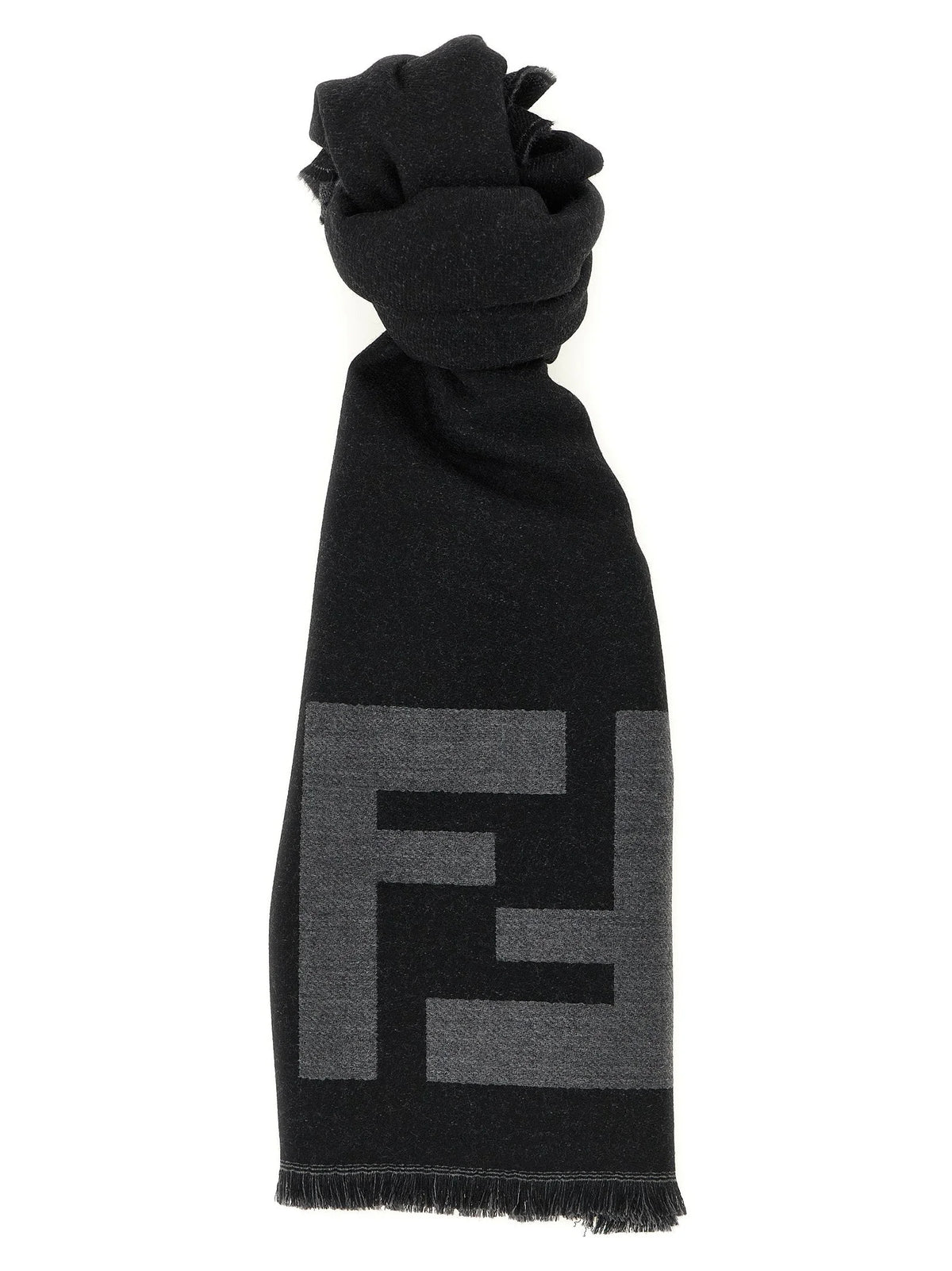 Fendi Black Virgin Wool Scarf