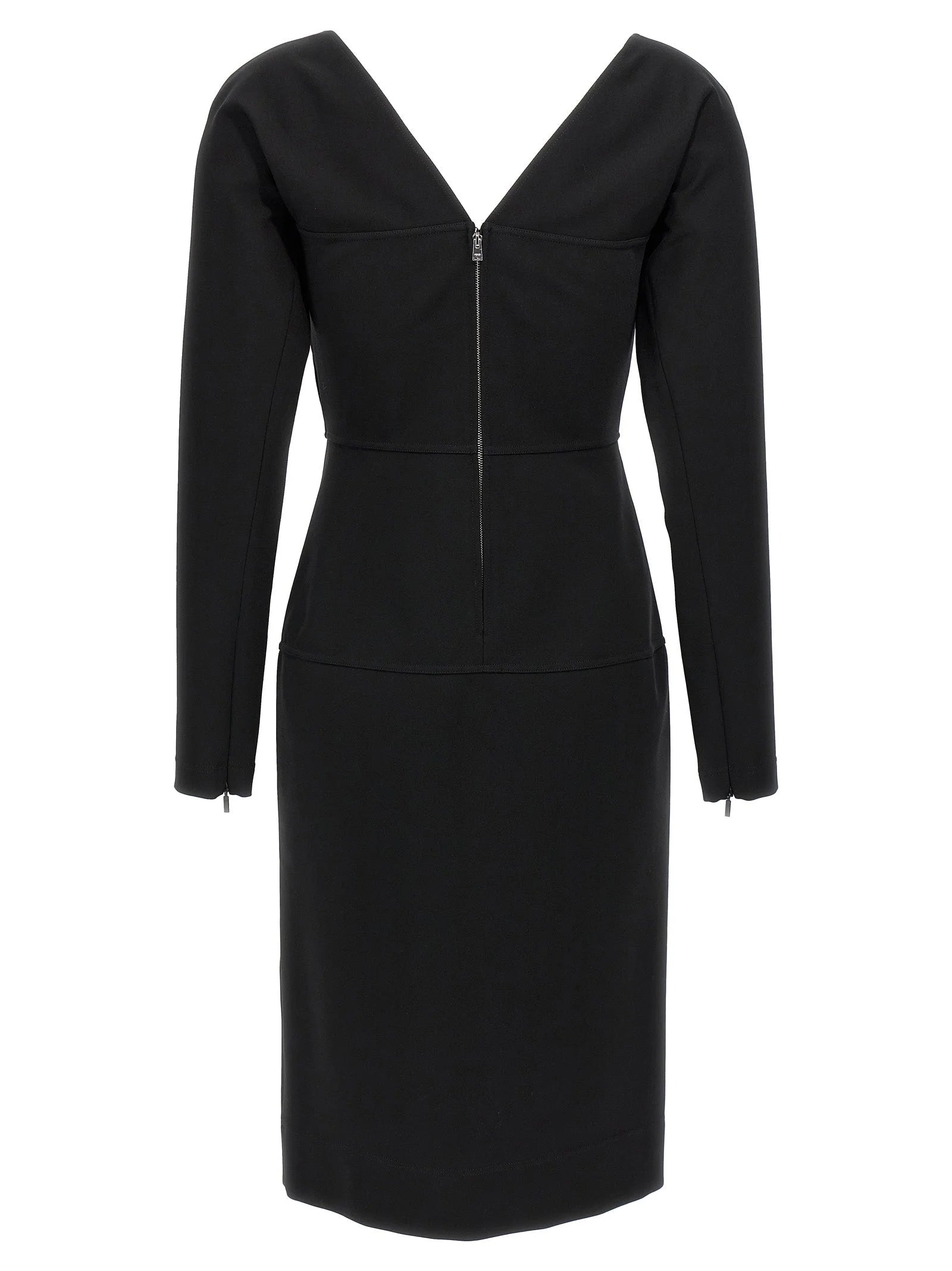 Fendi Black Viscose Midi Dress