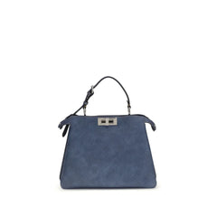 Fendi Blue Calf Leather Bos Taurus Handbag