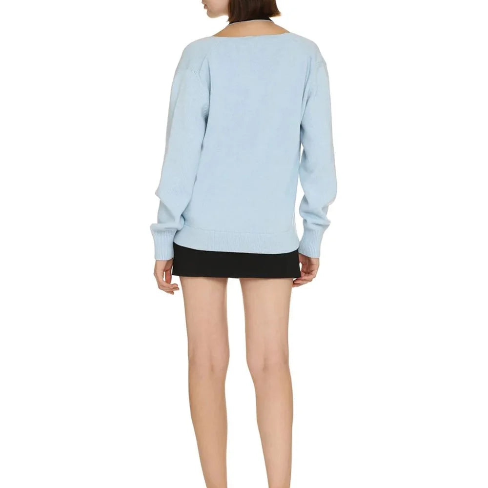 Fendi Blue Cashmere Cardigan - 38