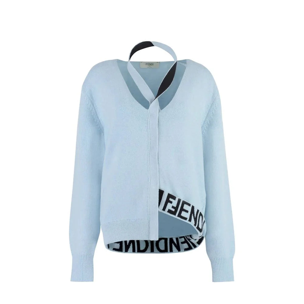 Fendi Blue Cashmere Cardigan - 38