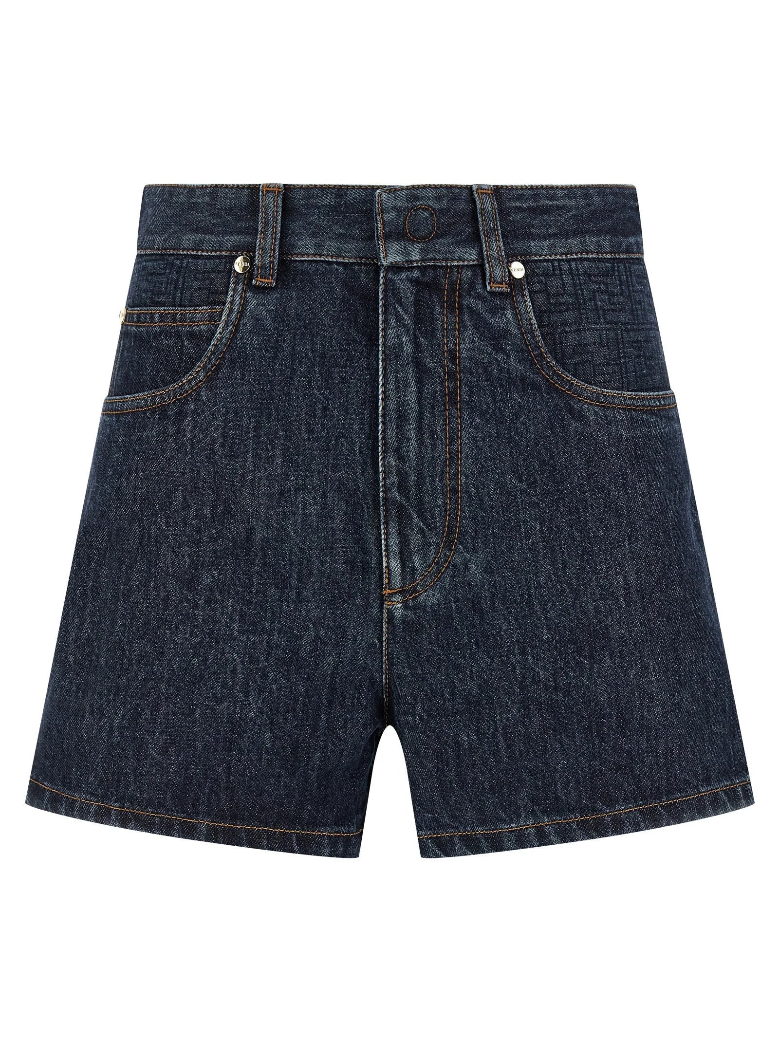Fendi Blue Cotton Bermuda Shorts