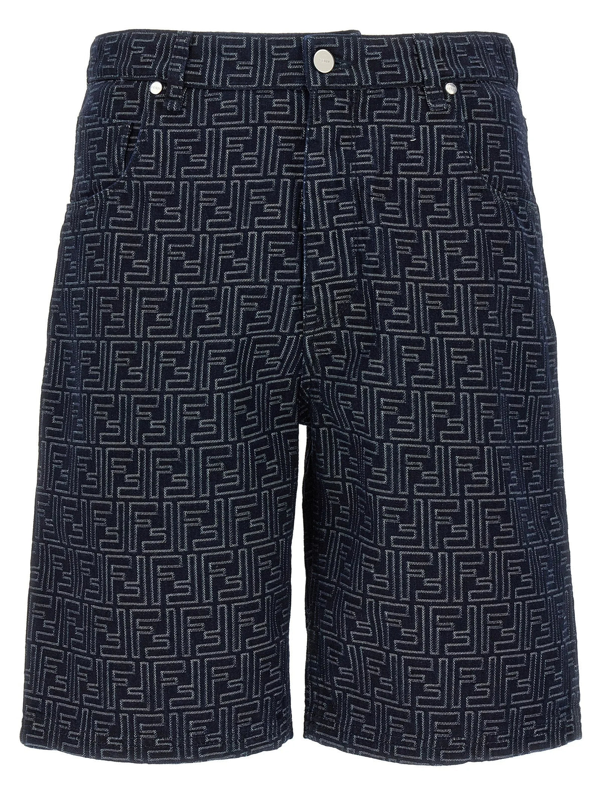 Fendi Blue Cotton Bermuda Shorts