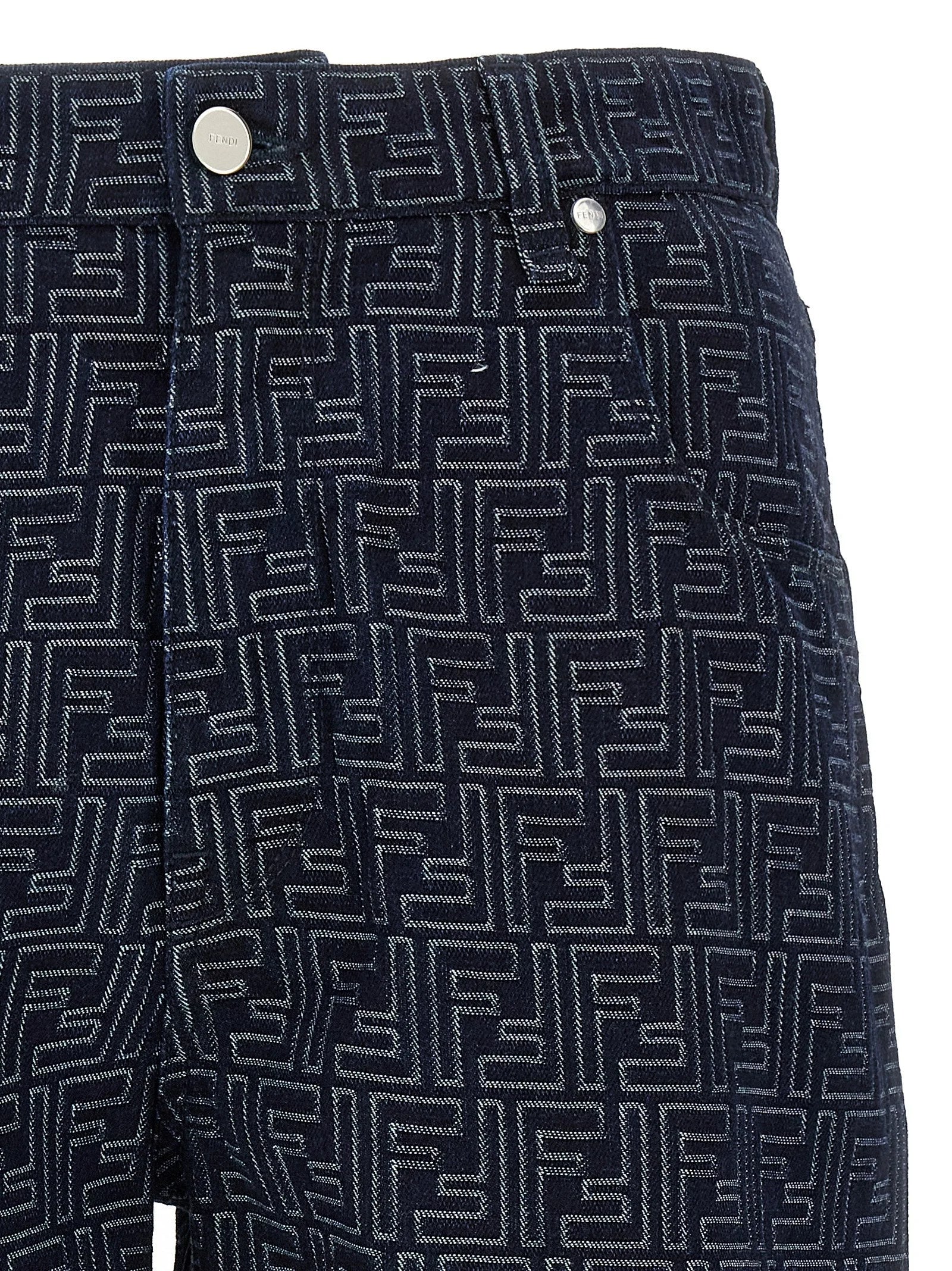 Fendi Blue Cotton Bermuda Shorts