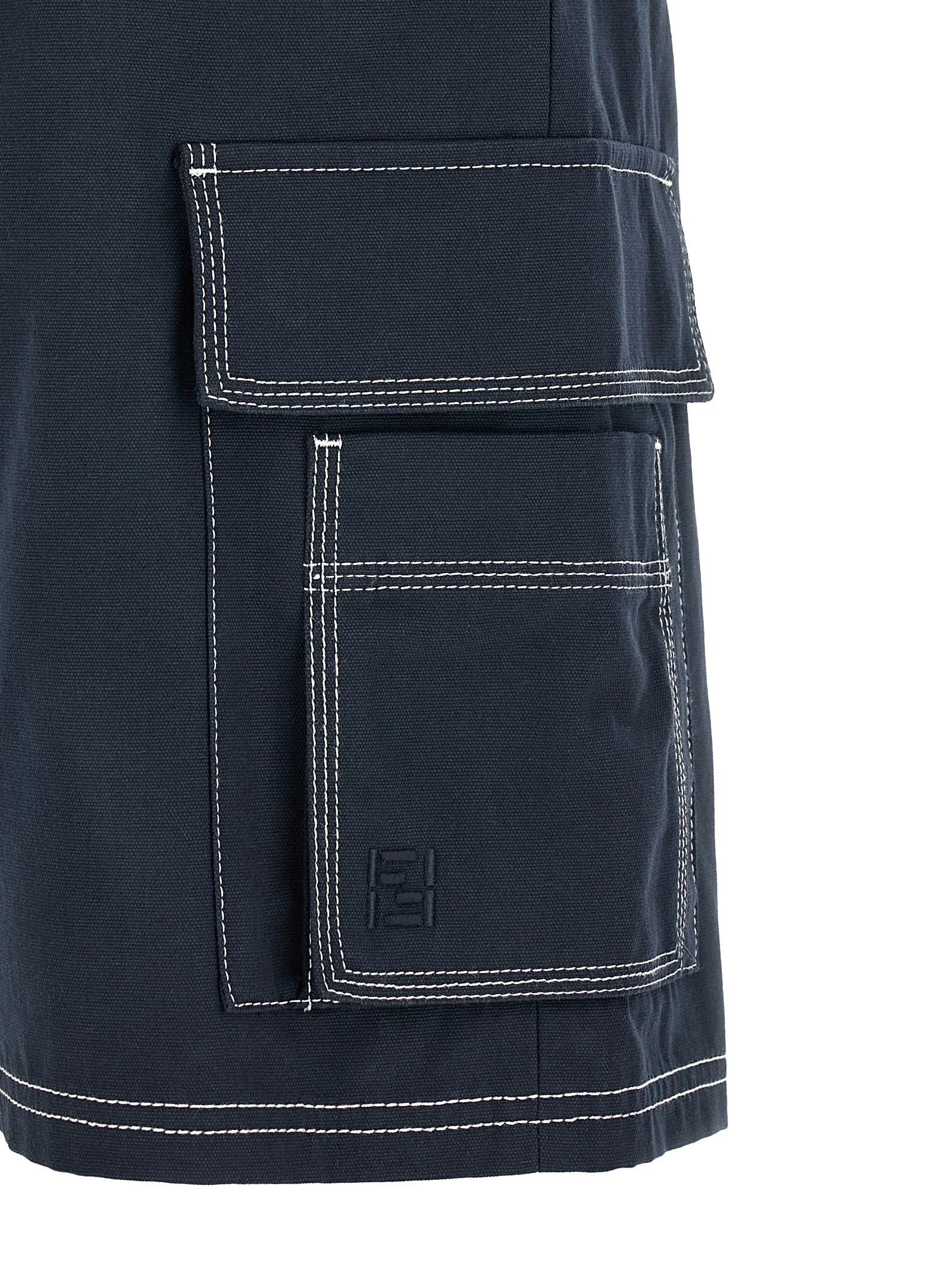 Fendi Blue Cotton Bermuda Shorts - IT50 | L