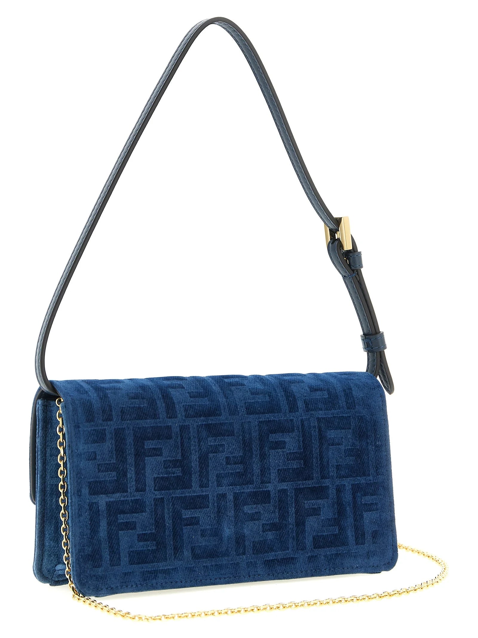 Fendi Blue Cotton Cardholder