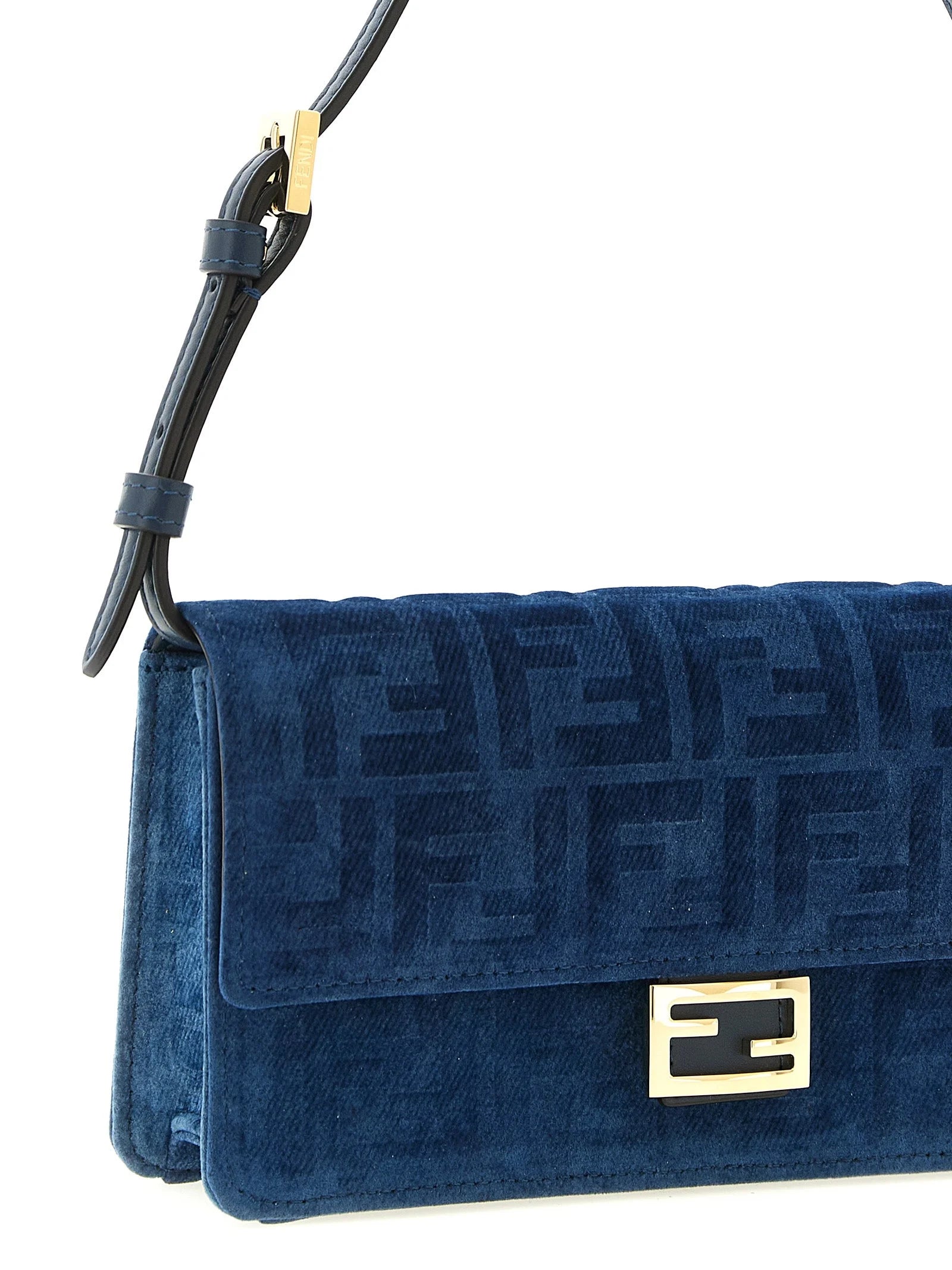 Fendi Blue Cotton Cardholder