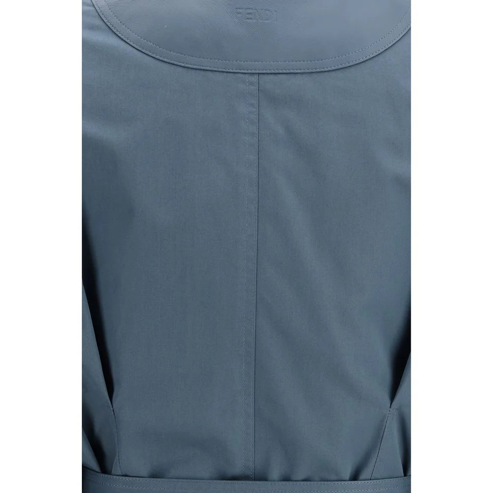 Fendi Blue Cotton Coat