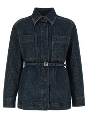 Fendi Blue Cotton Denim Jacket