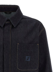 Fendi Blue Cotton Denim Jacket