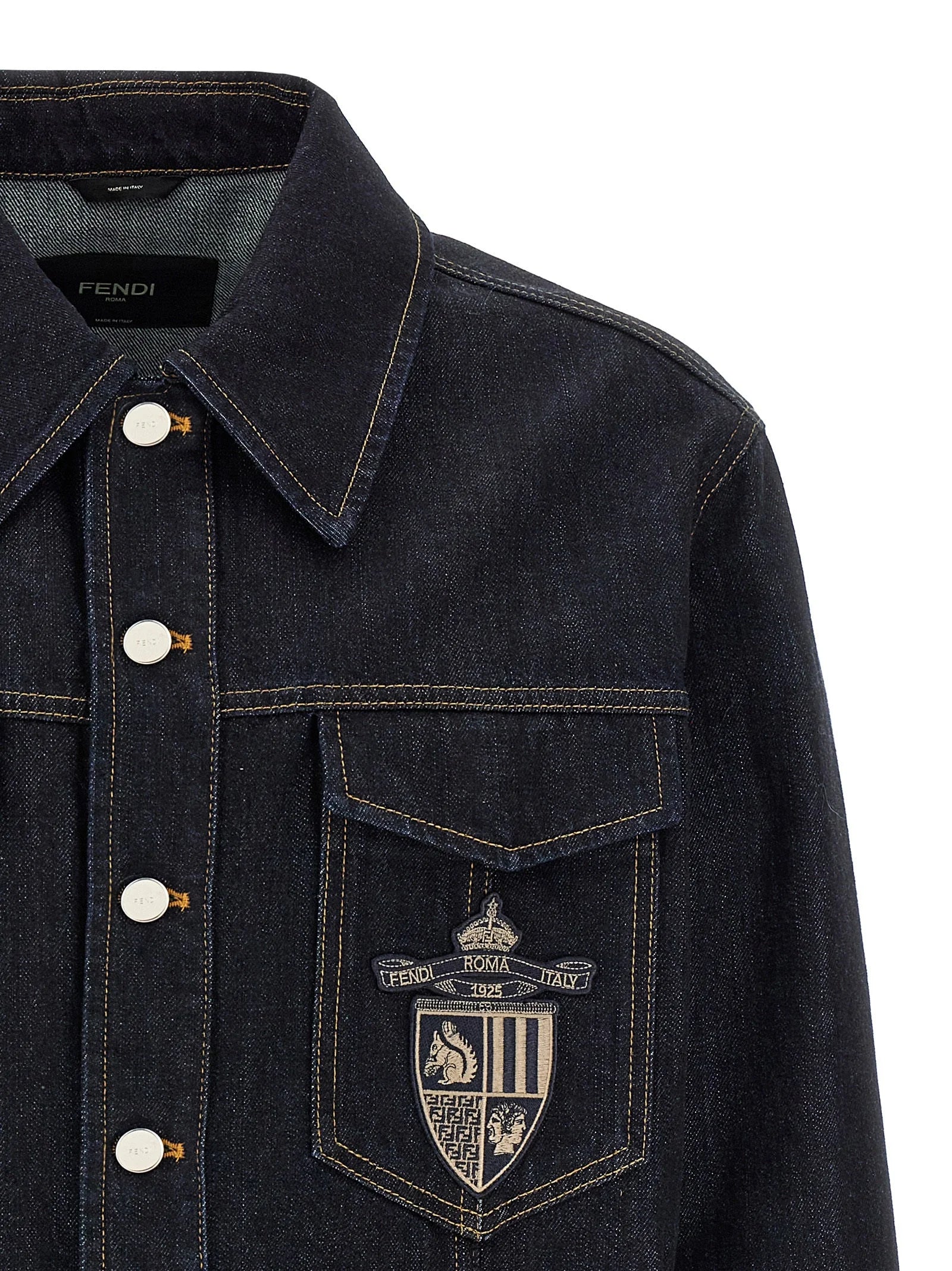 Fendi Blue Cotton Denim Jacket - IT52 | XL