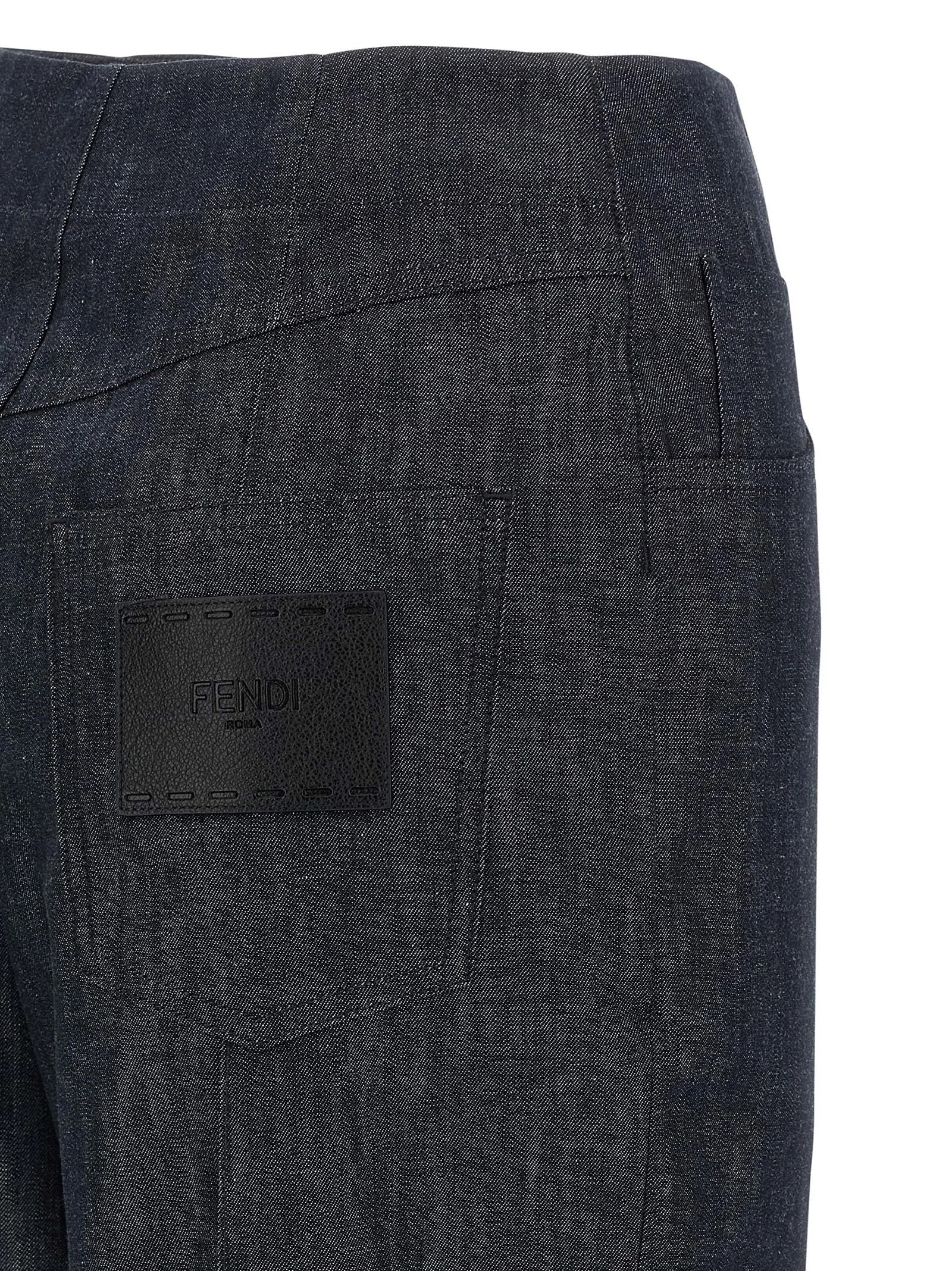 Fendi Blue Cotton High-Waisted Jean - IT38