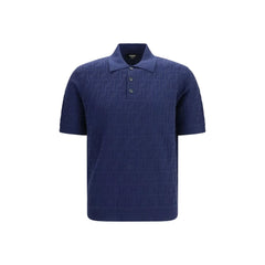Fendi Blue Cotton Polo Shirt