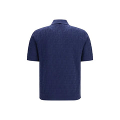 Fendi Blue Cotton Polo Shirt