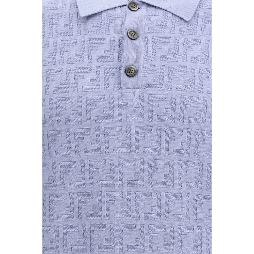 Fendi Blue Cotton Polo Shirt - IT48 | M