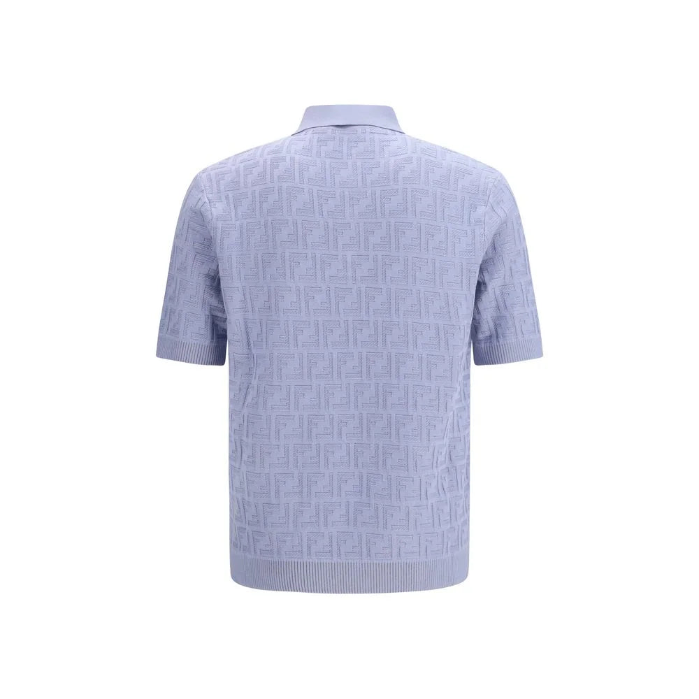 Fendi Blue Cotton Polo Shirt - IT48 | M