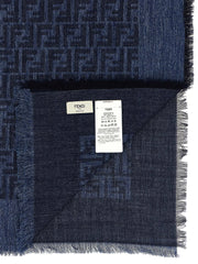 Fendi Blue Cotton Scarf