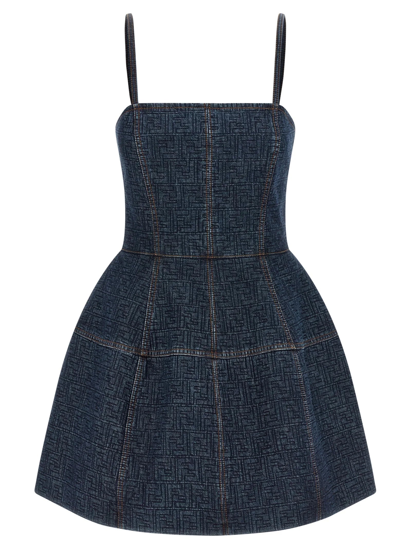 Fendi Blue Cotton Short Dress
