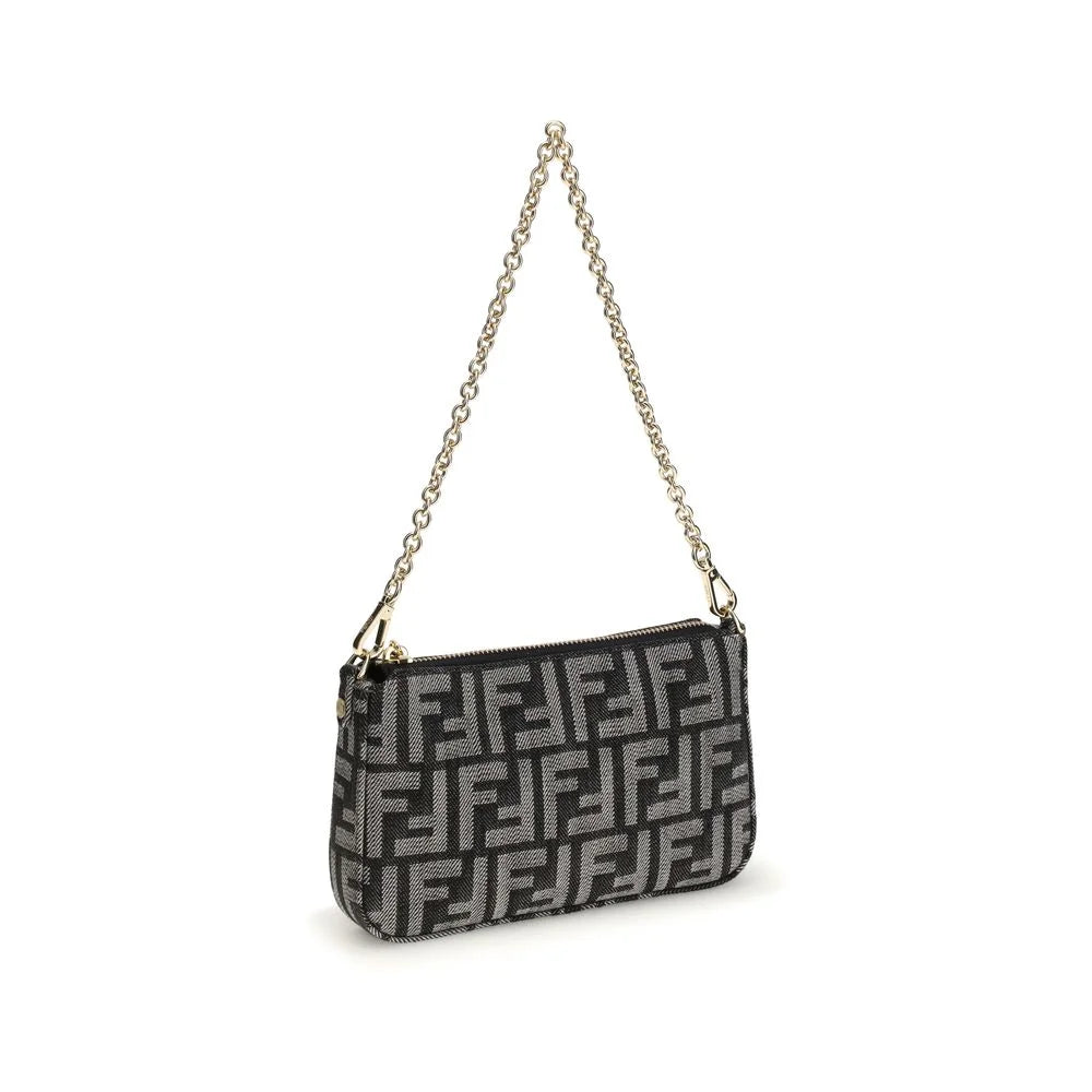 Fendi Blue Cotton Shoulder Bag