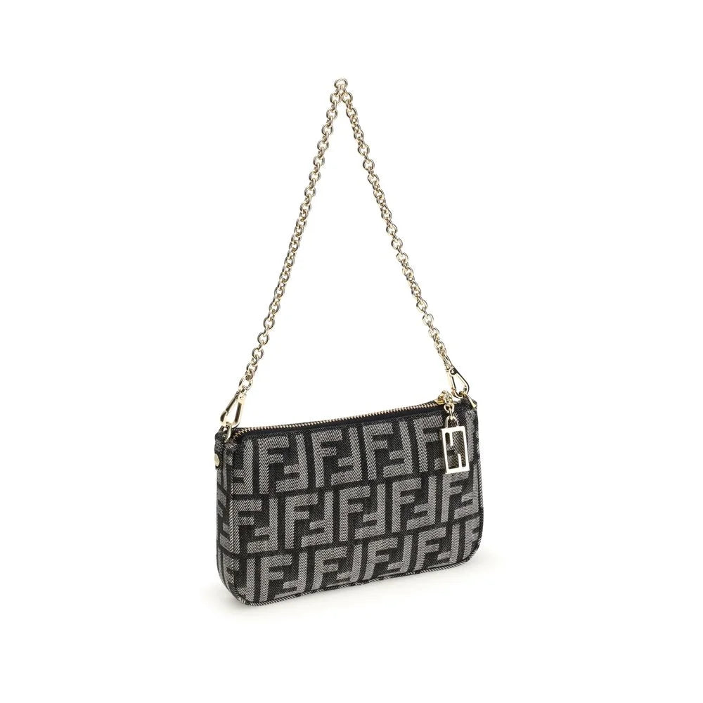 Fendi Blue Cotton Shoulder Bag