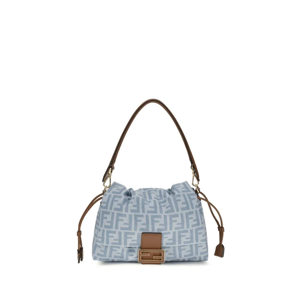 Fendi Blue Cotton Shoulder Bag