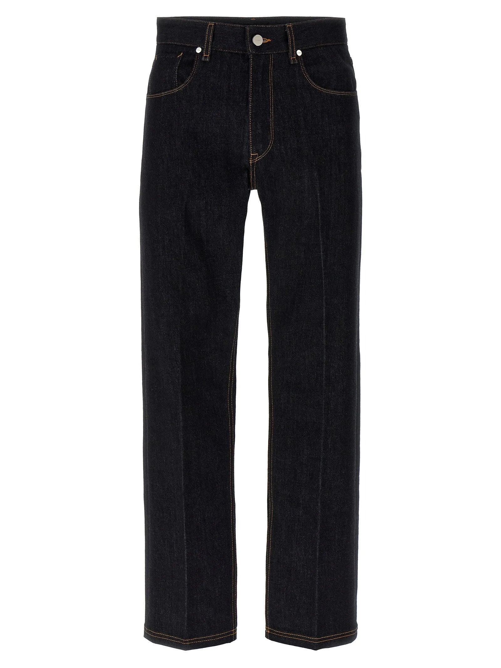 Fendi Blue Cotton Straight-Leg Jeans