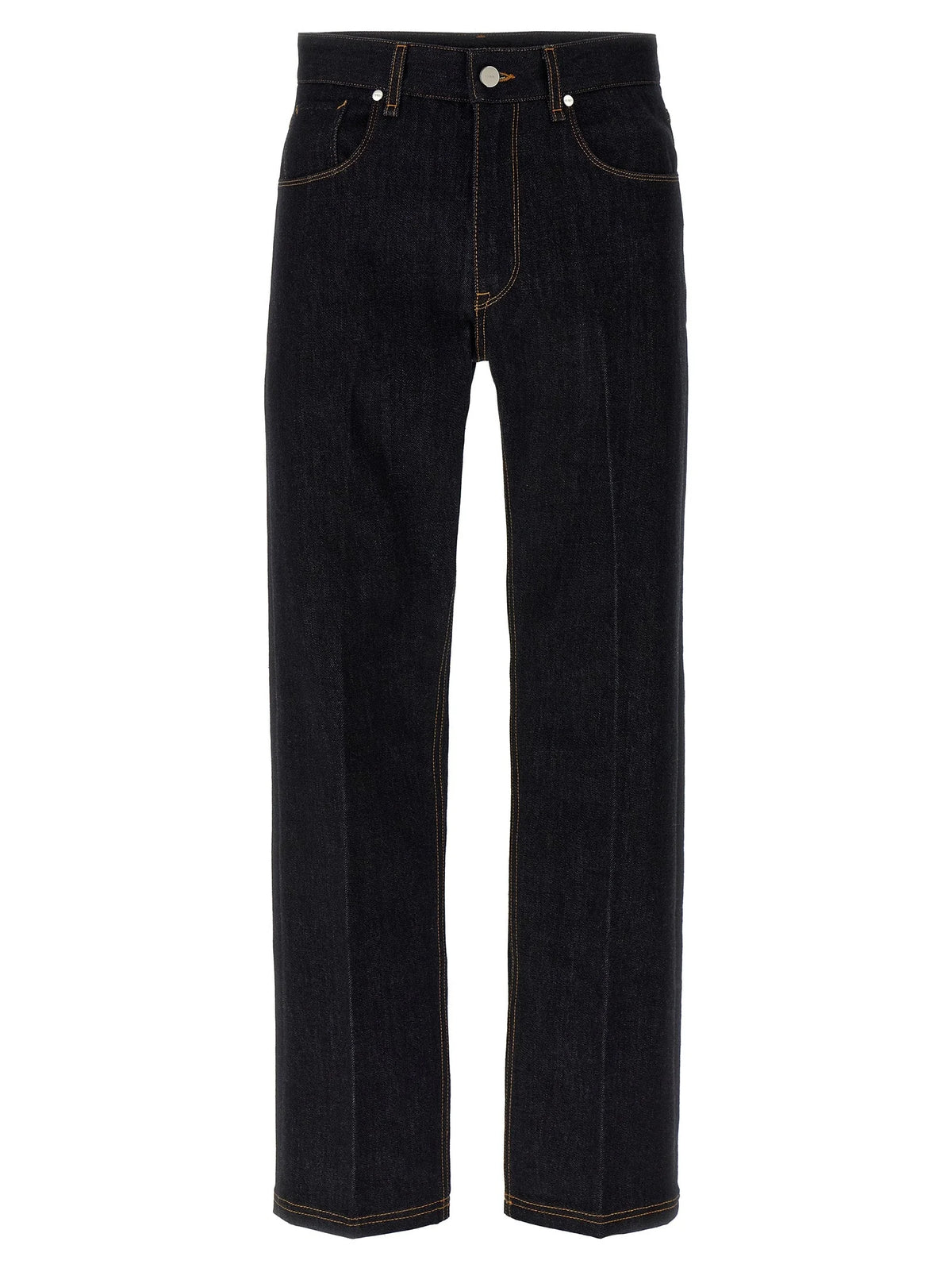Fendi Blue Cotton Straight-Leg Jeans