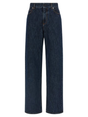 Fendi Blue Cotton Straight-Leg Jeans