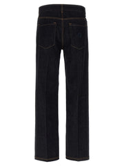 Fendi Blue Cotton Straight-Leg Jeans