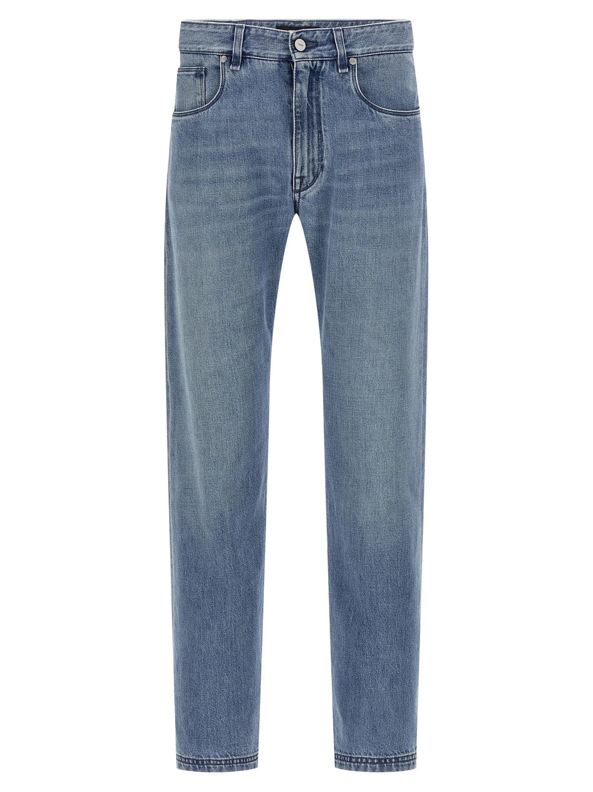 Fendi Blue Cotton Straight-Leg Jeans - W30