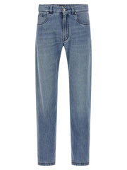 Fendi Blue Cotton Straight-Leg Jeans - W30