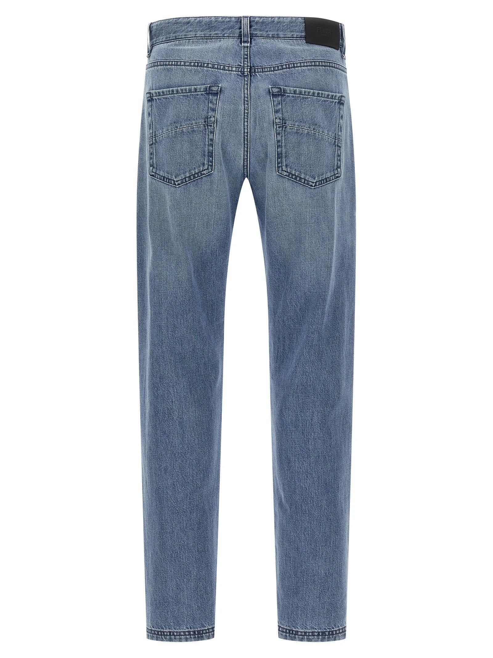 Fendi Blue Cotton Straight-Leg Jeans - W30