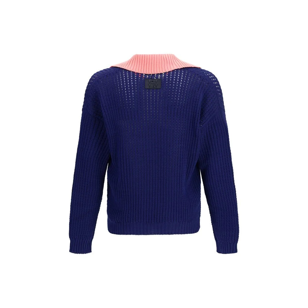 Fendi Blue Cotton Sweatshirt