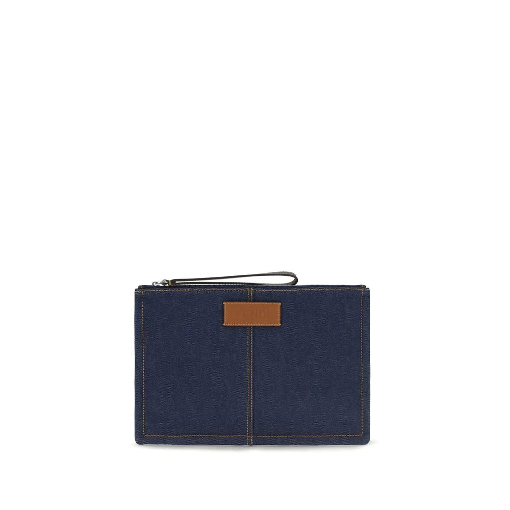 Fendi Blue Cotton Wallet