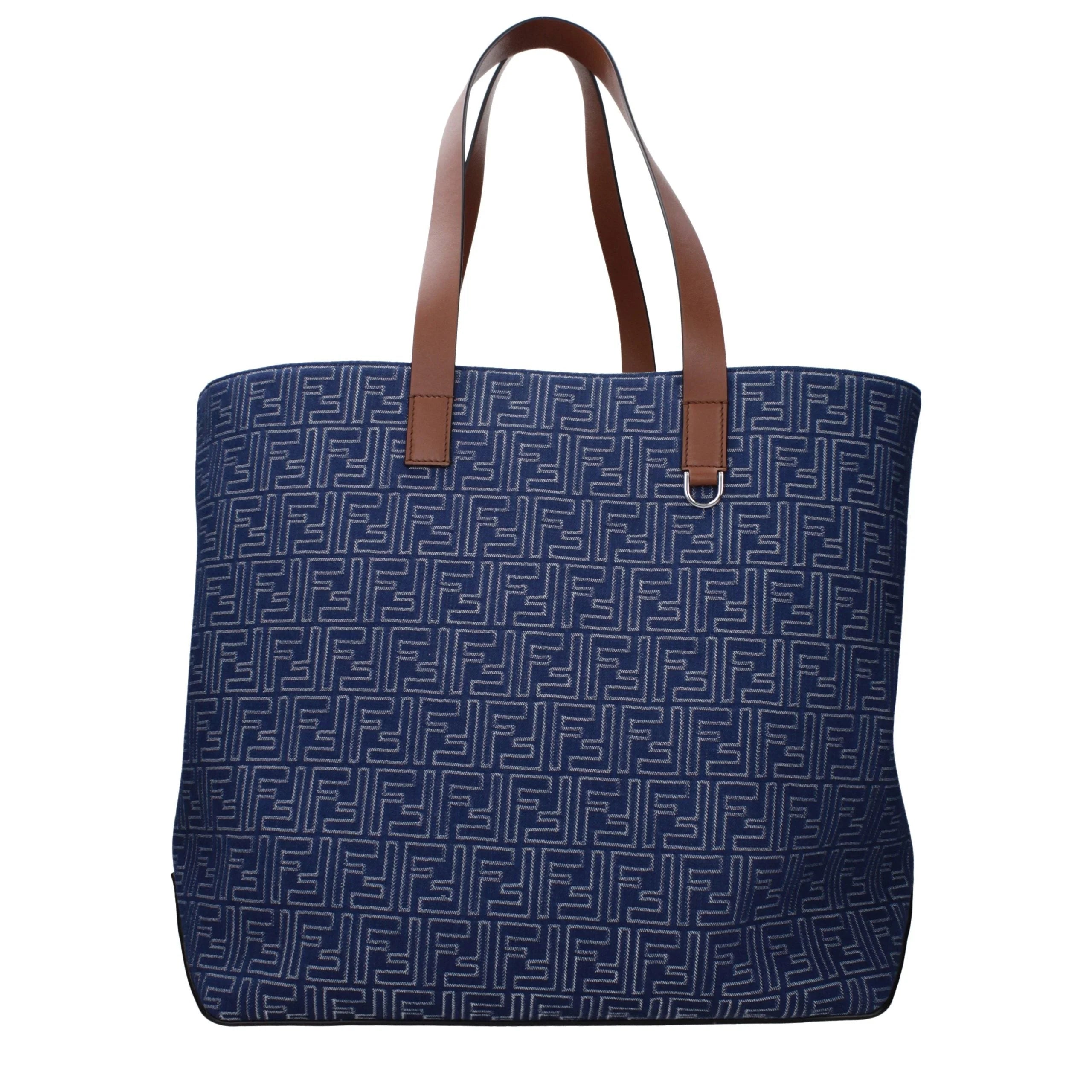 Bolso Bandolera Azul de Tela Fendi