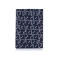 Fendi Blue Fleece Wool Scarf - Scarves & Shawls