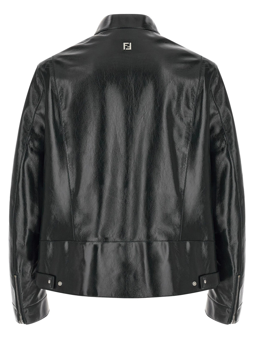 Fendi Blue Lamb Leather Leather Jacket