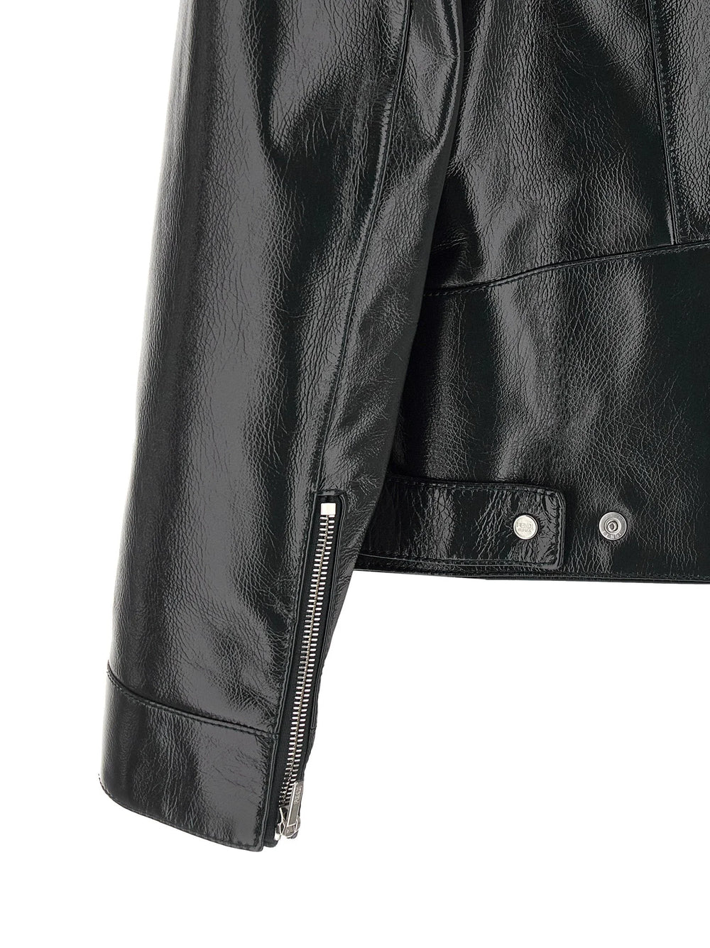 Fendi Blue Lamb Leather Leather Jacket