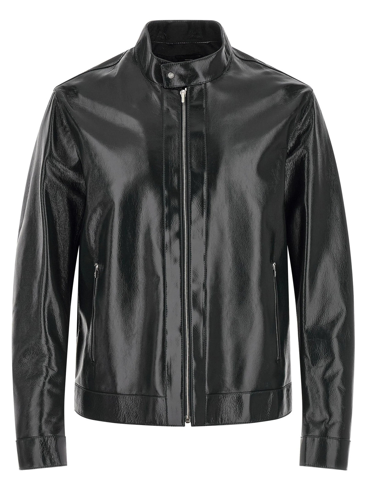 Fendi Blue Lamb Leather Leather Jacket