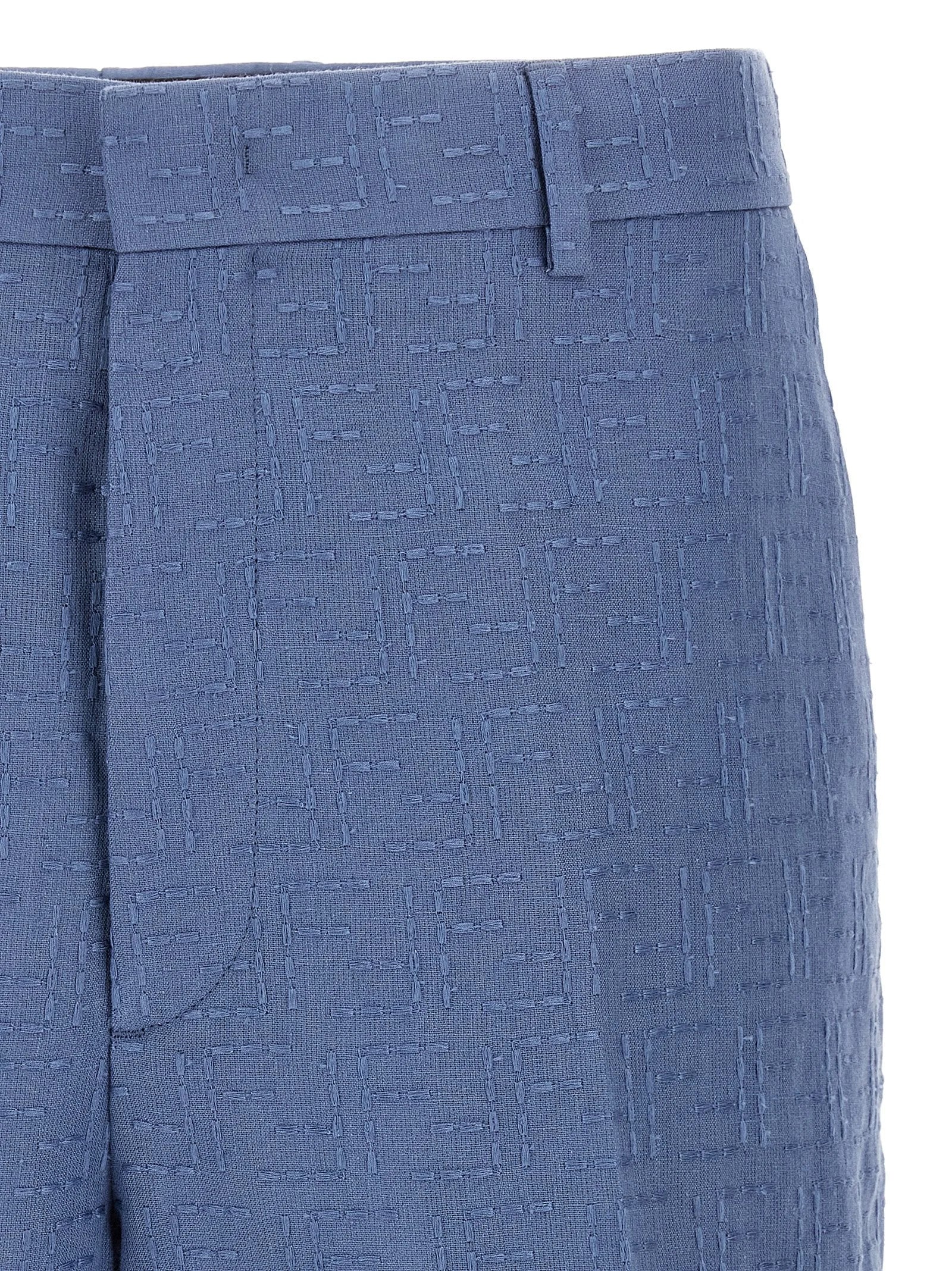 Fendi Blue Linen Bermuda Shorts - IT50 | L