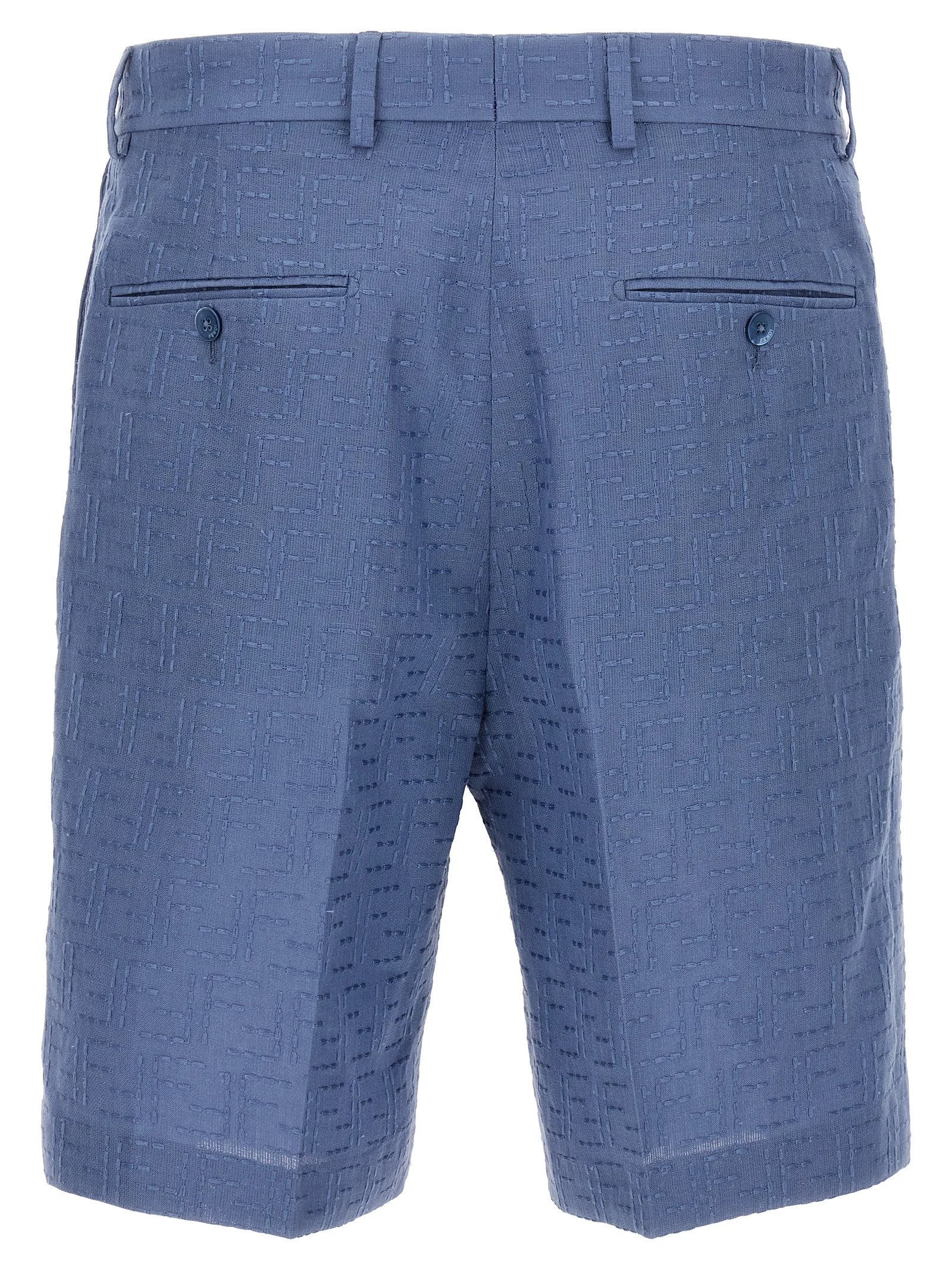 Fendi Blue Linen Bermuda Shorts - IT50 | L