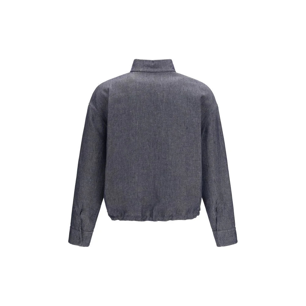 Fendi Blue Linen Denim Jacket