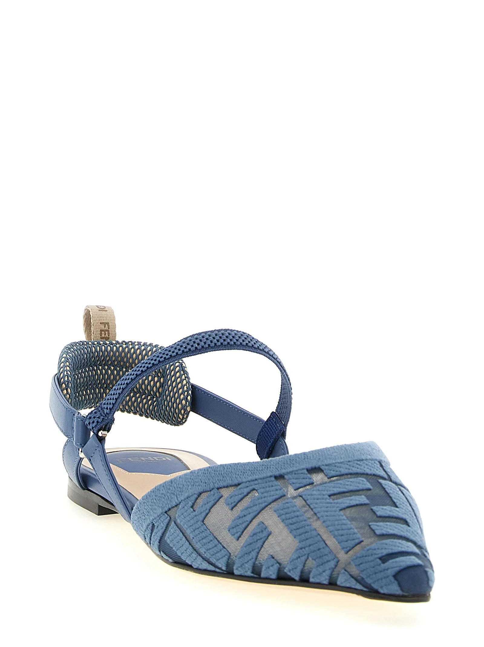 Fendi Blue Polyamide Flat Sandals